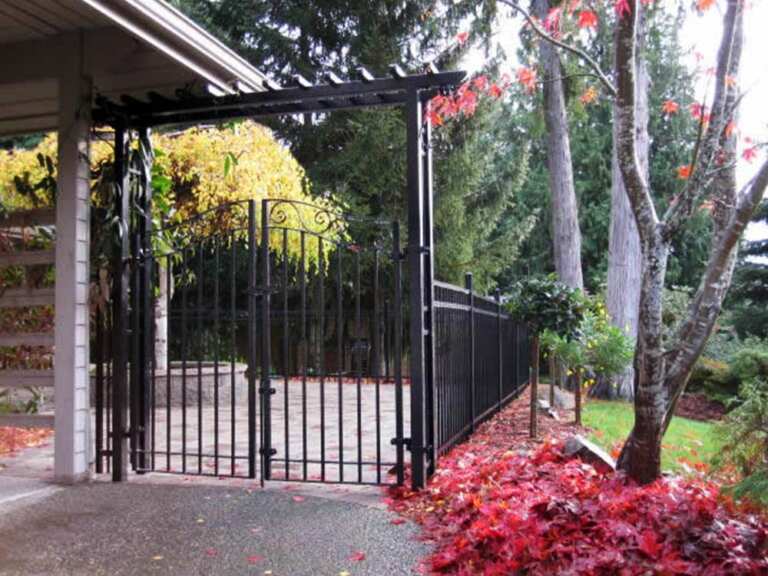 black gate on property